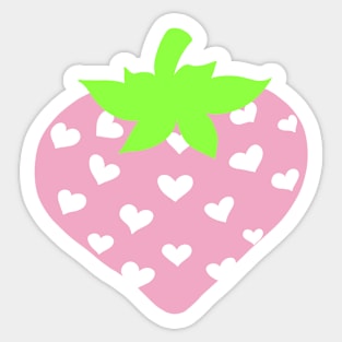 Pink Strawberry Heart Sticker